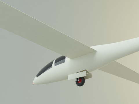 Glider plane small plane Model 3D