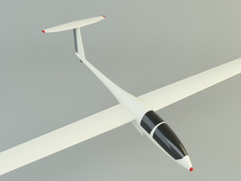 Glider plane small plane Model 3D