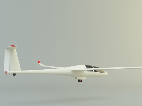 Glider plane small plane Model 3D