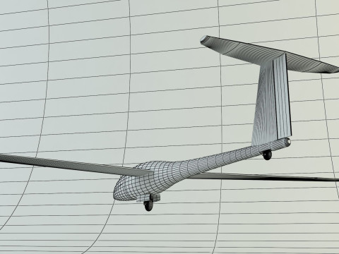 Glider plane small plane Model 3D