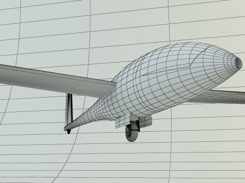 Glider plane small plane Model 3D
