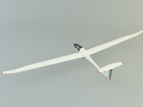 Glider plane small plane Model 3D