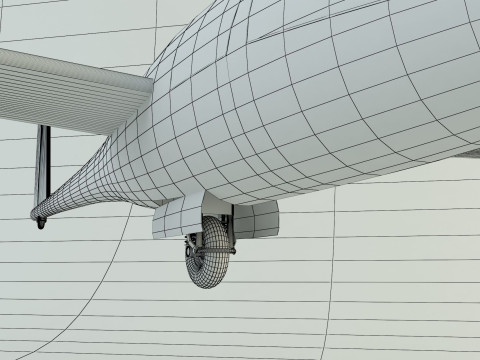 Glider plane small plane Model 3D