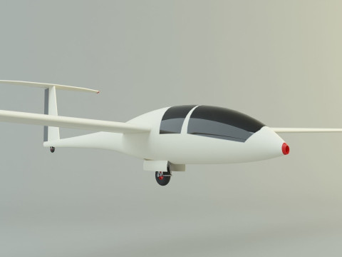 Glider plane small plane Model 3D