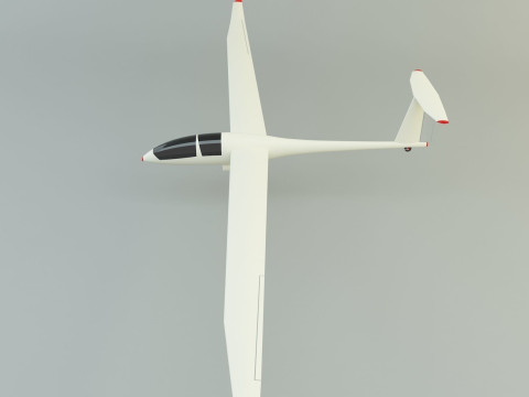 Glider plane small plane Model 3D