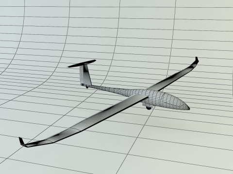 Glider plane small plane Model 3D