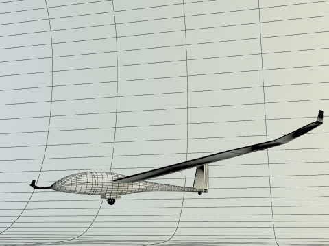 Glider plane small plane Model 3D