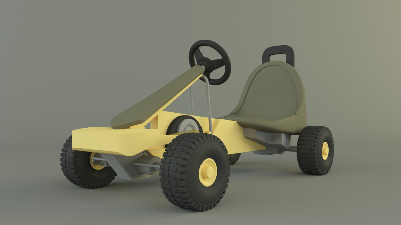 Go kart vehicle 3D Model .c4d .max .obj .3ds .fbx .stl .blend 