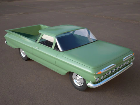 Green classic car 3D Model