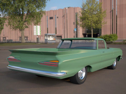 Green classic car 3D Model