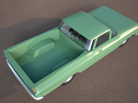 Green classic car Model 3D