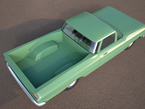 Green classic car 3D Model