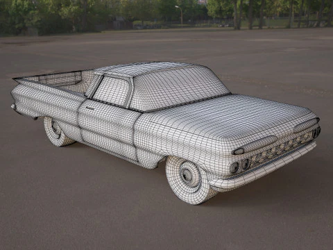 Green classic car 3D Model