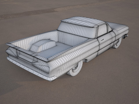 Green classic car Model 3D