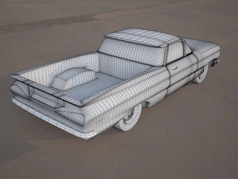 Green classic car 3D Model