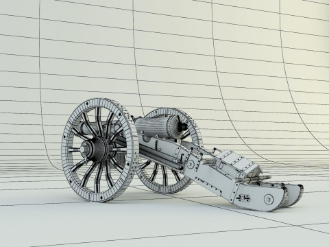 Historic cannon war 3D Модель