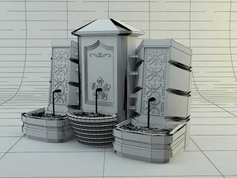 Historical fountain Modèle 3D