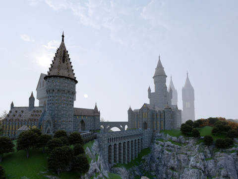 Hogwarts castle in minecraft 3D 模型