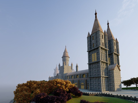 Hogwarts castle in minecraft 3D मॉडल
