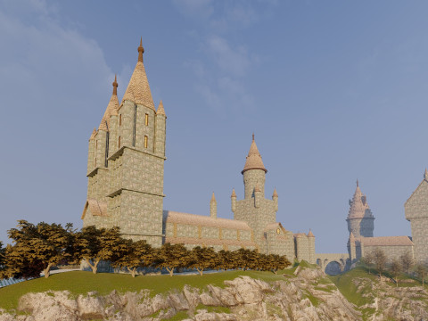 Hogwarts castle in minecraft 3D मॉडल