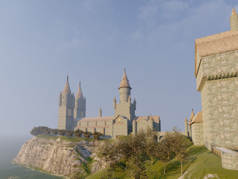 Hogwarts castle in minecraft 3D मॉडल