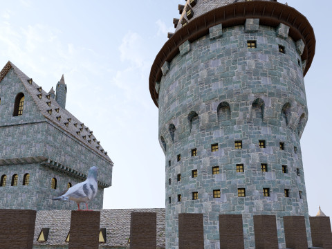 Hogwarts castle in minecraft 3D मॉडल
