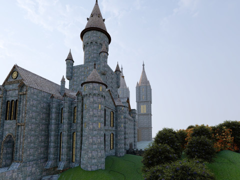 Hogwarts castle in minecraft 3D मॉडल
