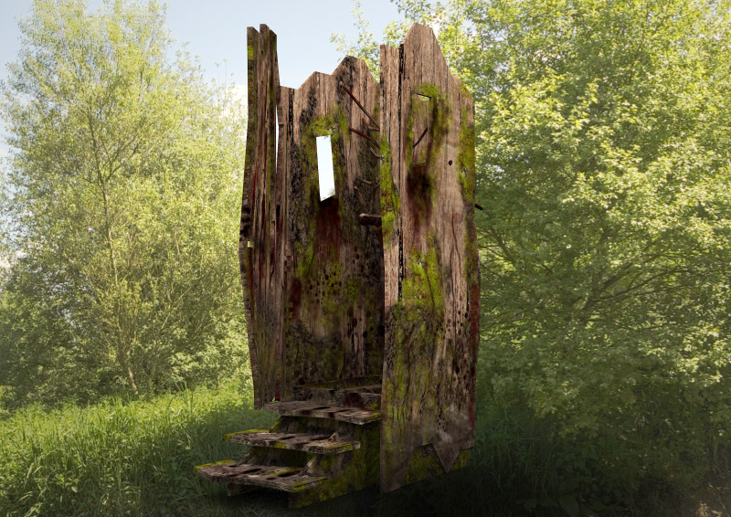Horror game model forest wc 3D Model .c4d .max .obj .3ds .fbx .stl .blend 