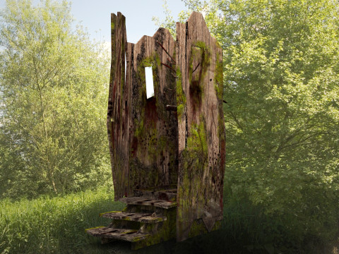 Horror game model forest wc Model 3D