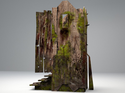 Horror game model forest wc 3D Model