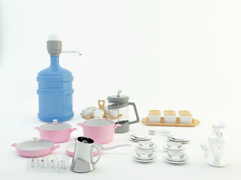 Produkty kuchenne 3d Model 3D