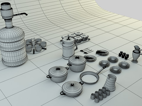 Kitchen products 3d 3D Модель