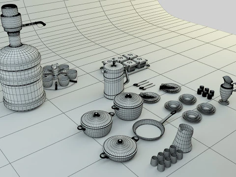 Kitchen products 3d 3D Model
