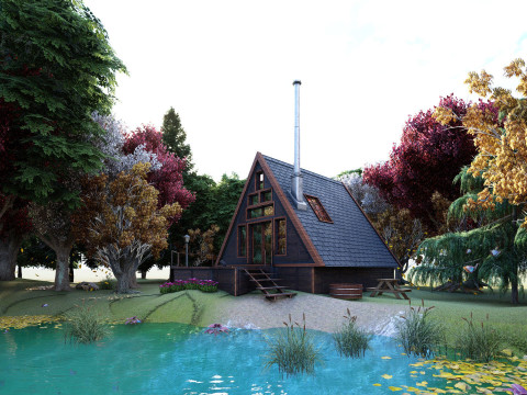 Lake scene 3ds max lumion 10 scenes Low-poly 3D मॉडल