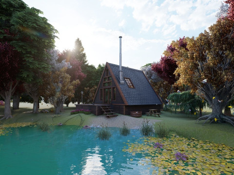 Lake scene 3ds max lumion 10 scenes Low-poly Model 3D