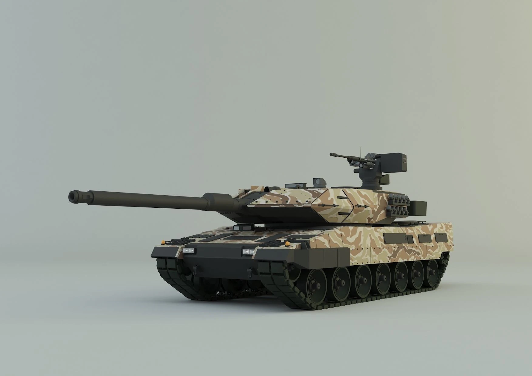 Leopard 2A6 military tank 3D Model .c4d .max .obj .3ds .fbx .stl .blend 