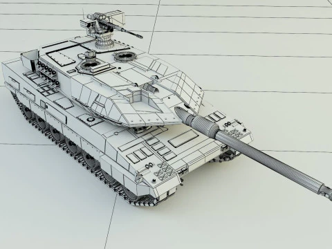 Leopard 2A6 military tank 3D Model