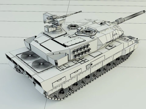 Leopard 2A6 military tank 3D Model