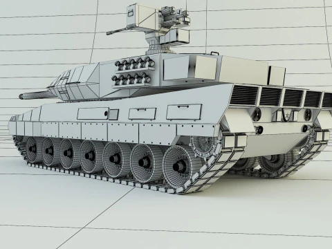 Leopard 2A6 military tank 3D Model
