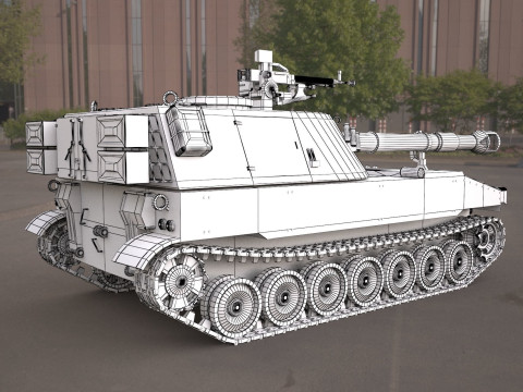 M109 howitzer 155mm tank Modello 3D