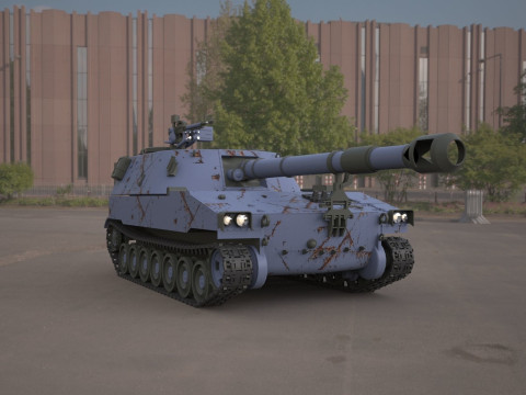 M109 howitzer 155mm tank Modello 3D