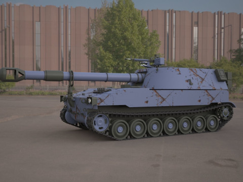 M109 howitzer 155mm tank Modello 3D