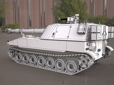 M109 howitzer 155mm tank Modello 3D