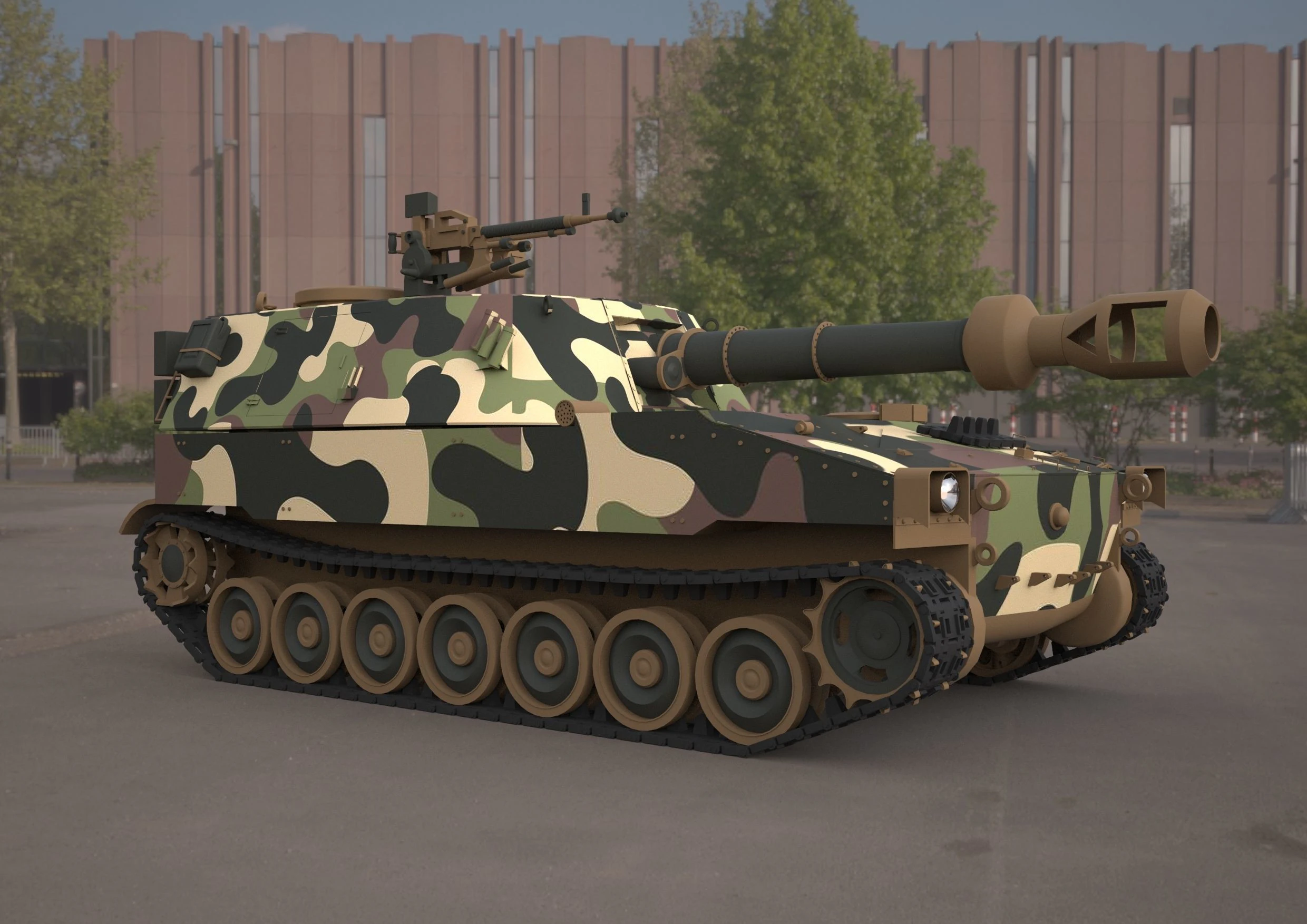 M109 howitzer tank 3D Model .c4d .max .obj .3ds .fbx .stl .blend