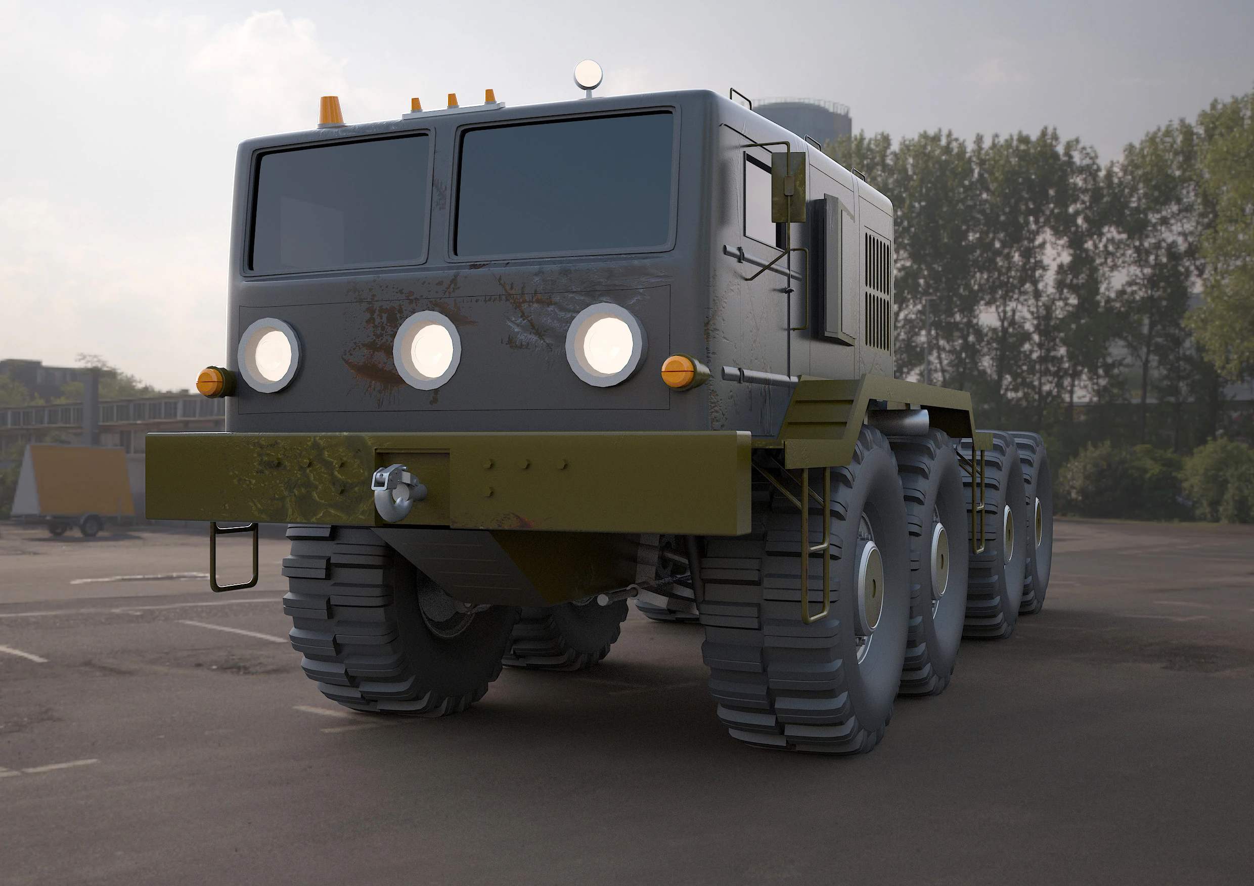 MA3-537 military tractor 3D Model .c4d .max .obj .3ds .fbx .stl .blend
