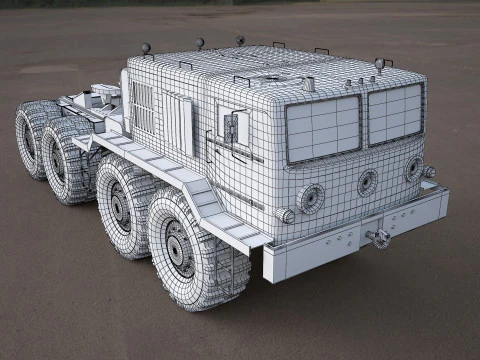 MA3-537 military tractor 3D Model
