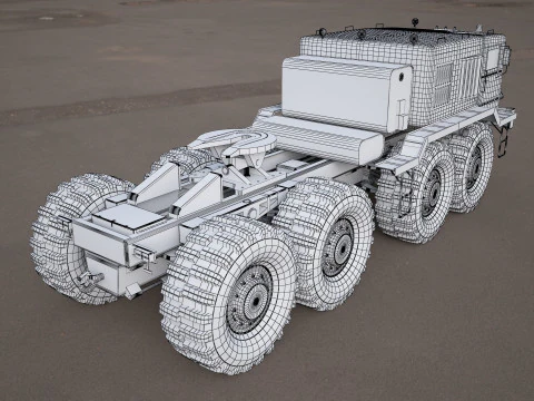 MA3-537 military tractor 3D Model