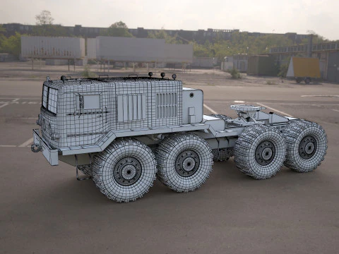 MA3-537 military tractor 3D Model