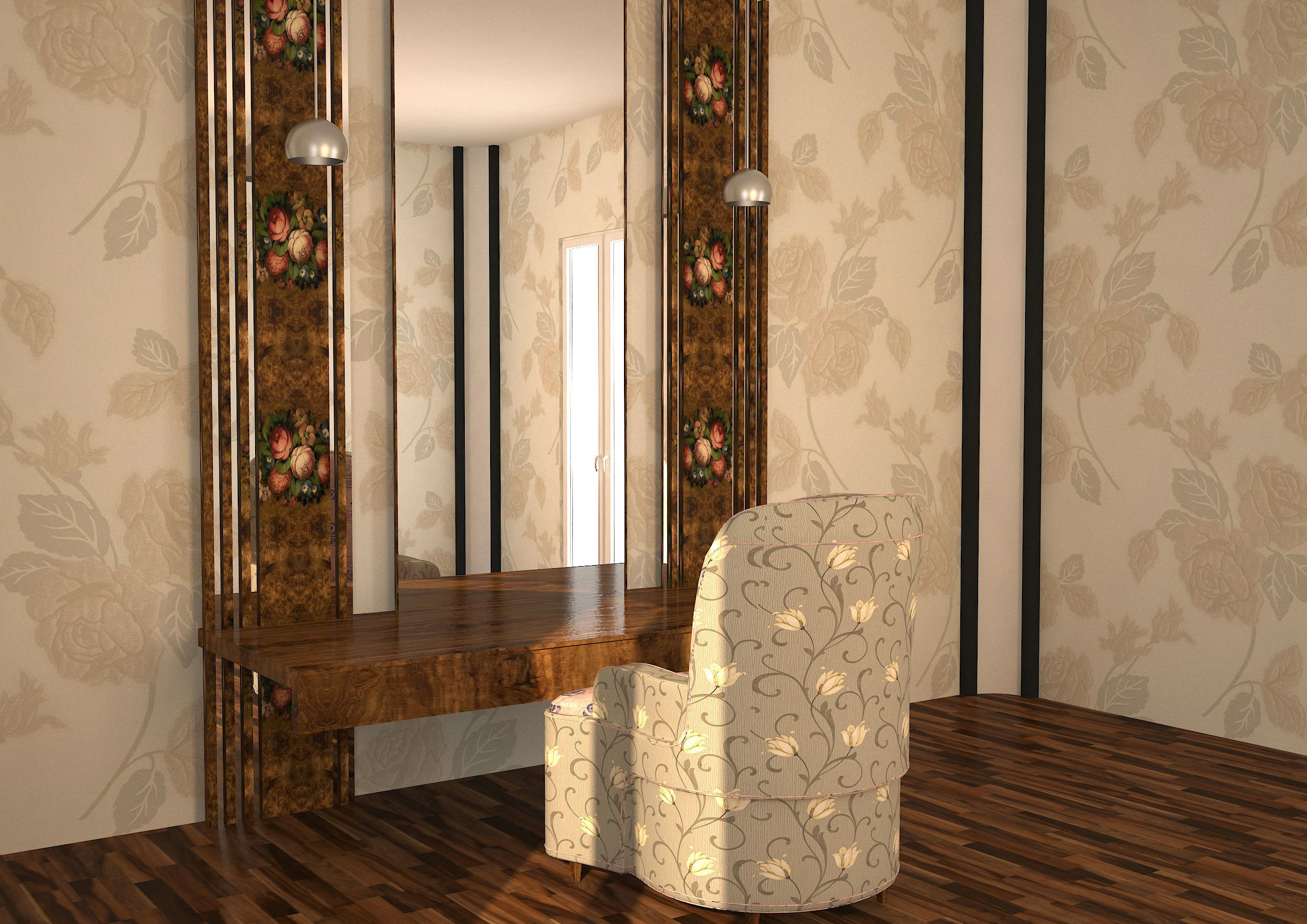 Makeup desk 3D Model .c4d .max .obj .3ds .fbx .stl .blend 