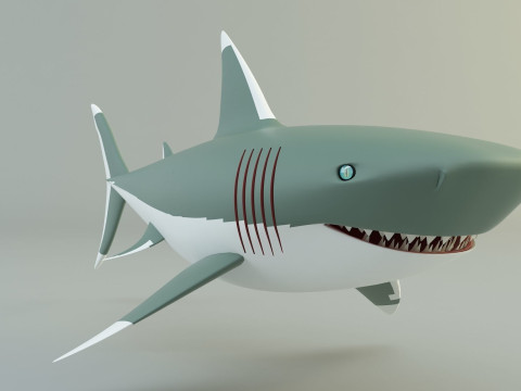 Megalodon shark model 3D-Modell